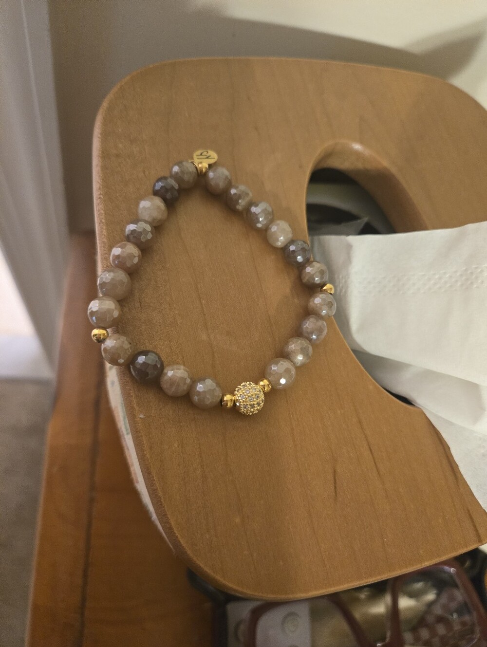 Tjazelle Live Exclusive Gold Pave With Sunstone Gemstone Bracelet